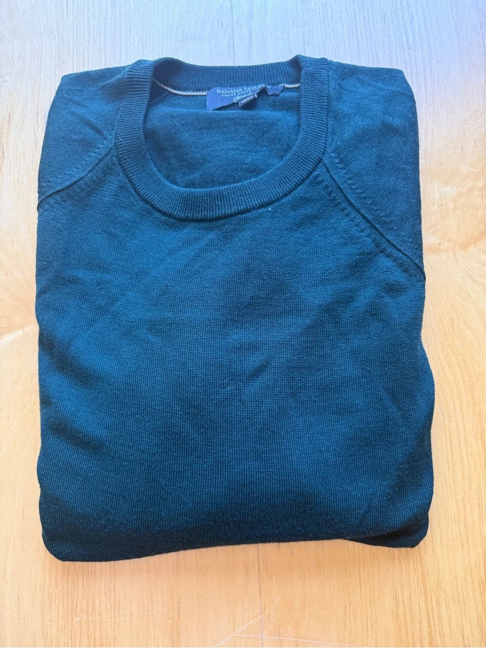 Banana Republic Italian Merino Wool Sweater XL Forest Green Botto Crewneck